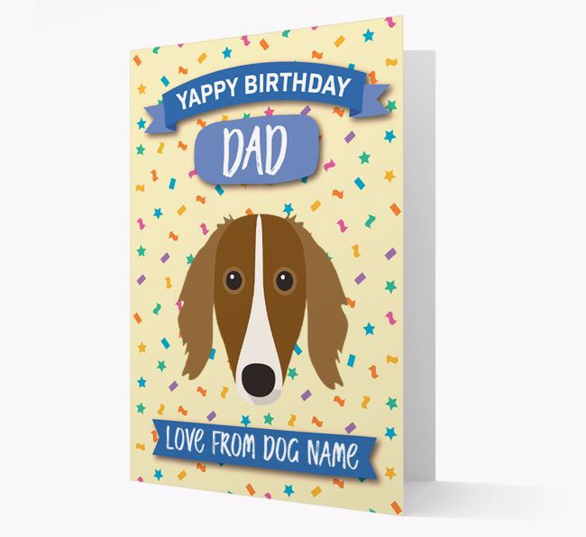 Personalized Card 'Yappy Birthday Dad' with {breedCommonName} Icon